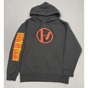 Twenty One Pilots Hoodie Mens M Black Fleece Pullover Sleeve Graphic Logo